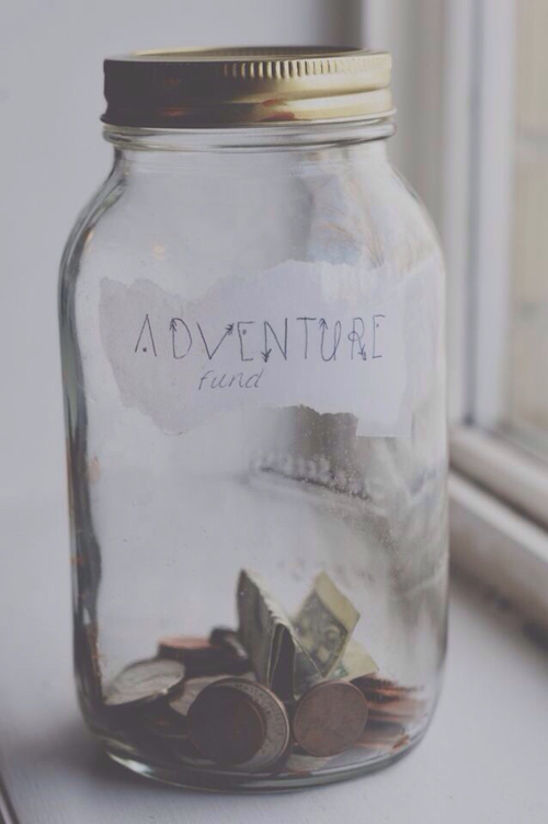 save money in a jar for a travel hack